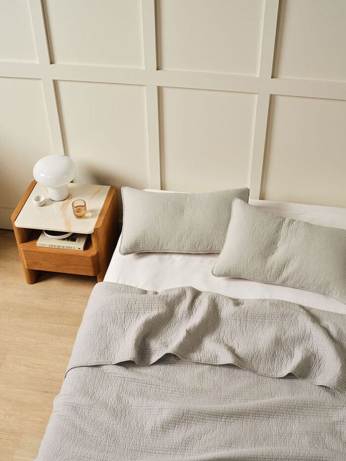Linen House Marceau Oatmeal Coverlet Set.
