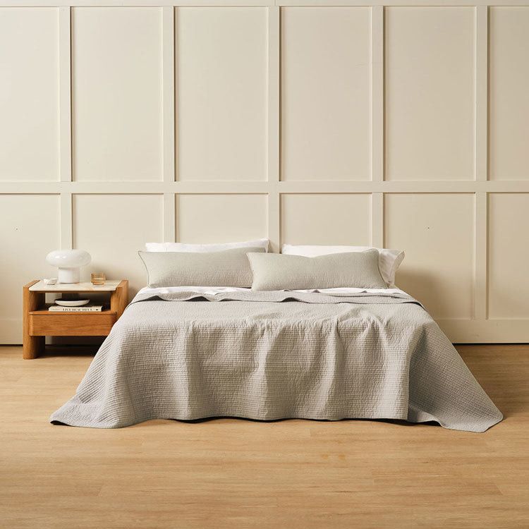 Linen House Marceau Oatmeal Coverlet Set.
