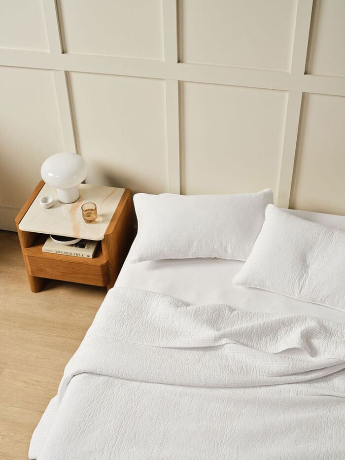 Linen House Marceau White Coverlet Set.