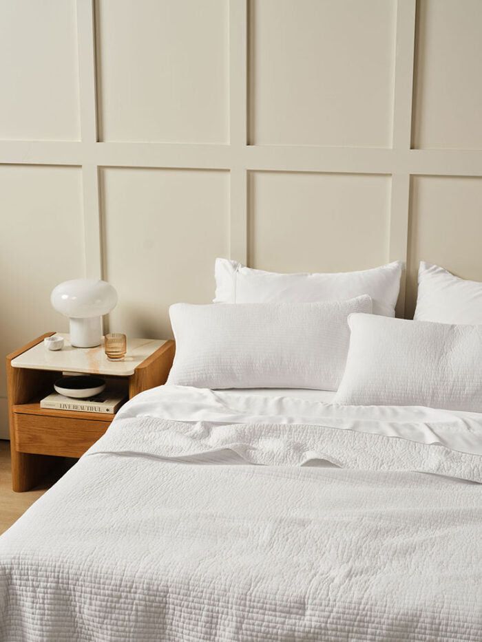 Linen House Marceau White Coverlet Set.