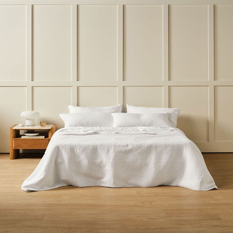 Linen House Marceau White Coverlet Set.
