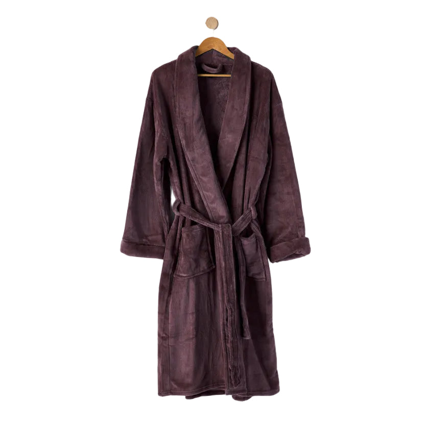 Linen House Bathrobe Plush Plum.