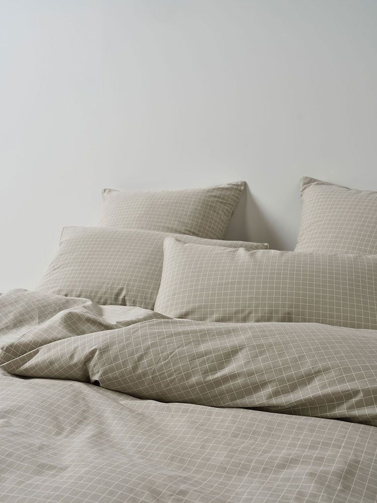 Linen House Pebble Volley Check Duvet Cover Set.