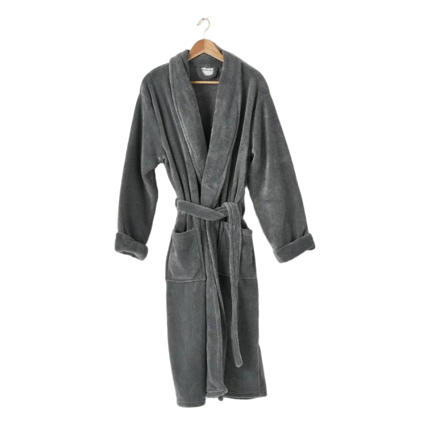 Linen House Bathrobe Plush Charcoal Robe