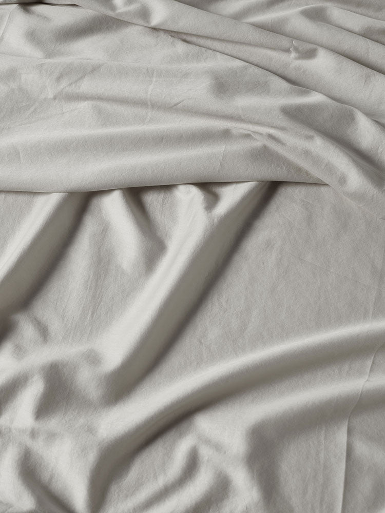 Linen House Fitted Sheet Surf Wash Light Silver