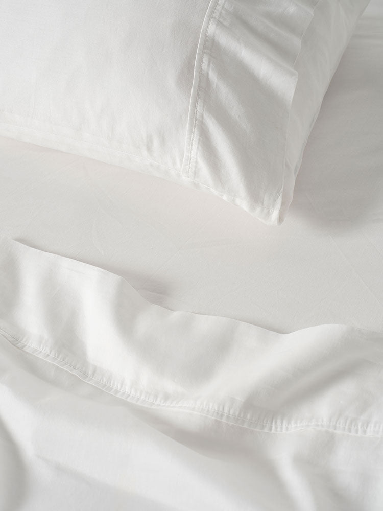 Linen House Flat Sheet Surf Wash White