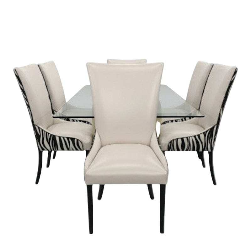 Linea Classica dining sets Classica Marula Glass Dining Room Set 9pc