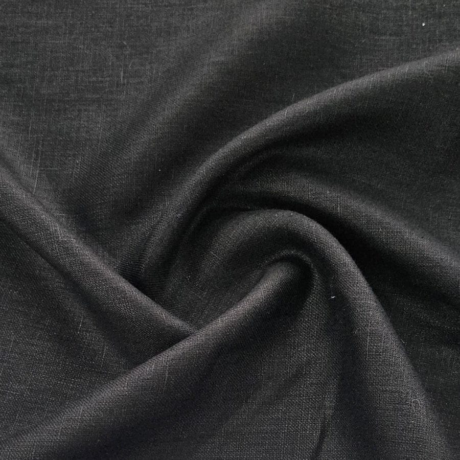 Linen Dress Fabrics Bella Donna Lino Black
