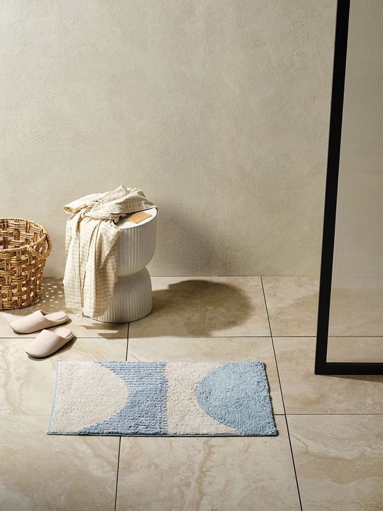 Linen House BATH MAT Linen House Cue Blue Bathmat 50X80 (7406899167321)