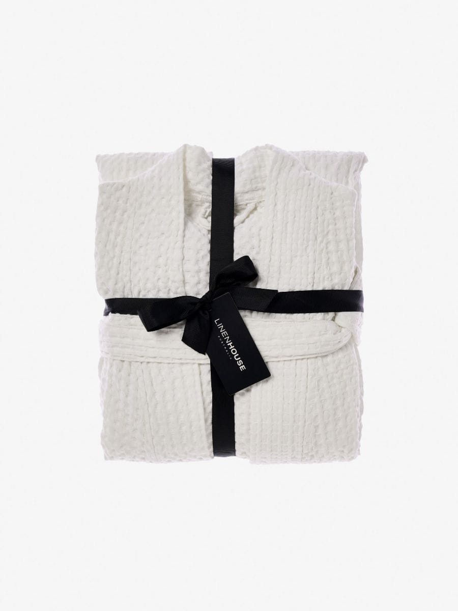 Linen House bathrobe Linen House Bathrobe Waffle White