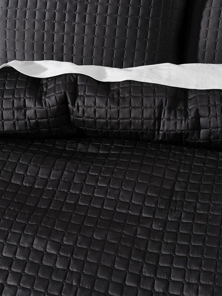 Linen House BEDSPREAD Linen House Verona Black 270x270cm Queen Coverlet Set (7412160888921)