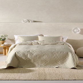 Linen House BEDSPREAD Linen House Verona Champagne 270x270cm Queen Coverlet Set (7412157939801)