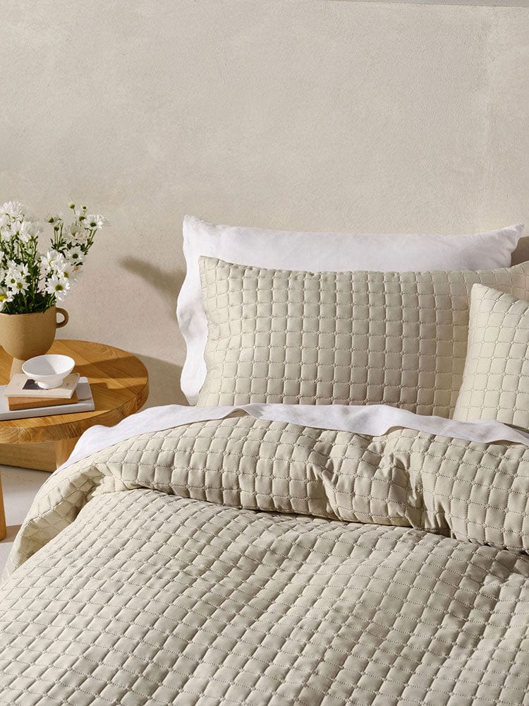 Linen House BEDSPREAD Linen House Verona Champagne 270x270cm Queen Coverlet Set (7412157939801)