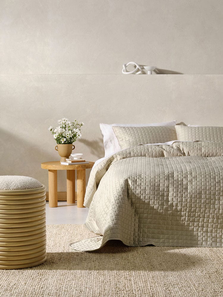 Linen House BEDSPREAD Linen House Verona Champagne 270x270cm Queen Coverlet Set (7412157939801)