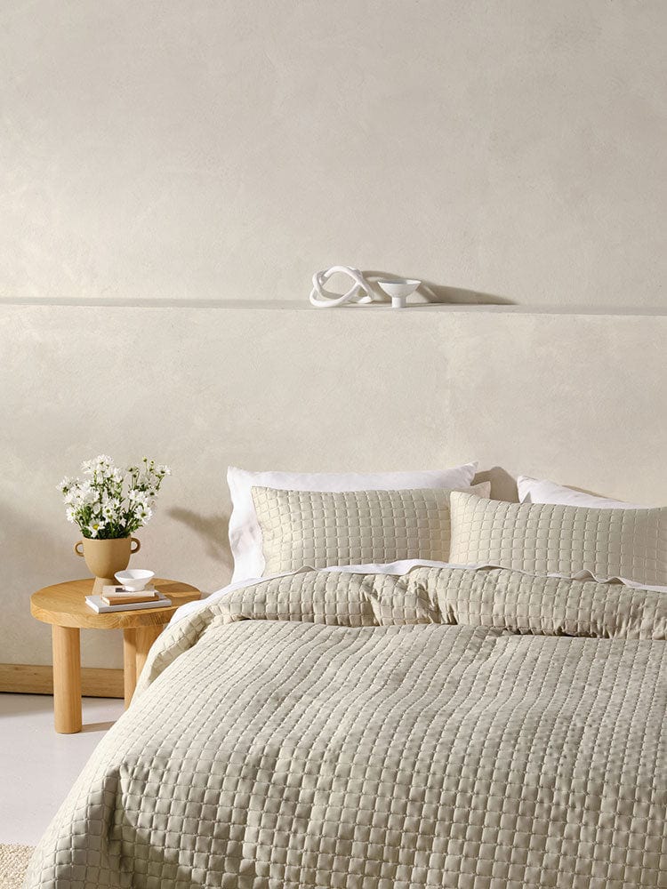 Linen House BEDSPREAD Linen House Verona Champagne 270x270cm Queen Coverlet Set (7412157939801)