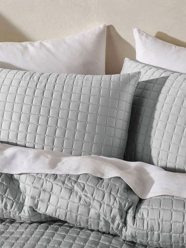 Linen House BEDSPREAD Linen House Verona Silver 270x270cm Queen Coverlet Set (7412154597465)