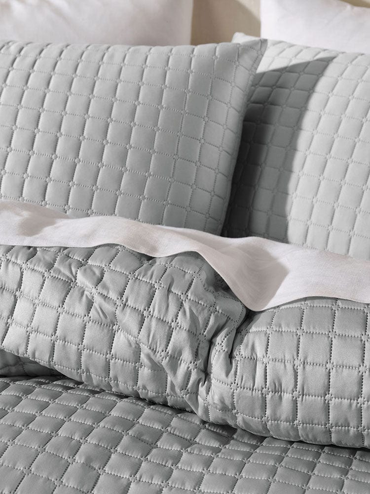 Linen House BEDSPREAD Linen House Verona Silver 270x270cm Queen Coverlet Set (7412154597465)