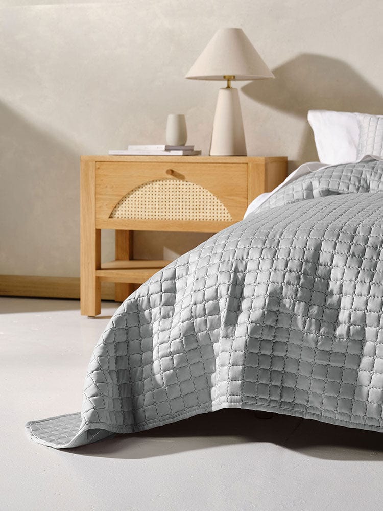 Linen House BEDSPREAD Linen House Verona Silver 270x270cm Queen Coverlet Set (7412154597465)