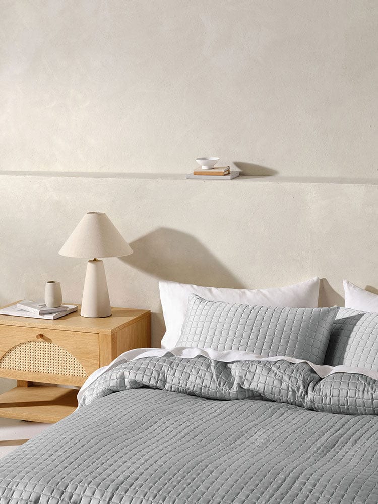 Linen House BEDSPREAD Linen House Verona Silver 270x270cm Queen Coverlet Set (7412154597465)