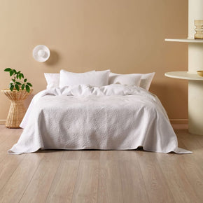 Linen House BEDSPREAD Single/3/4  180x260 Linen House Coverlet Quilt Set White Lilou (7445539913817)
