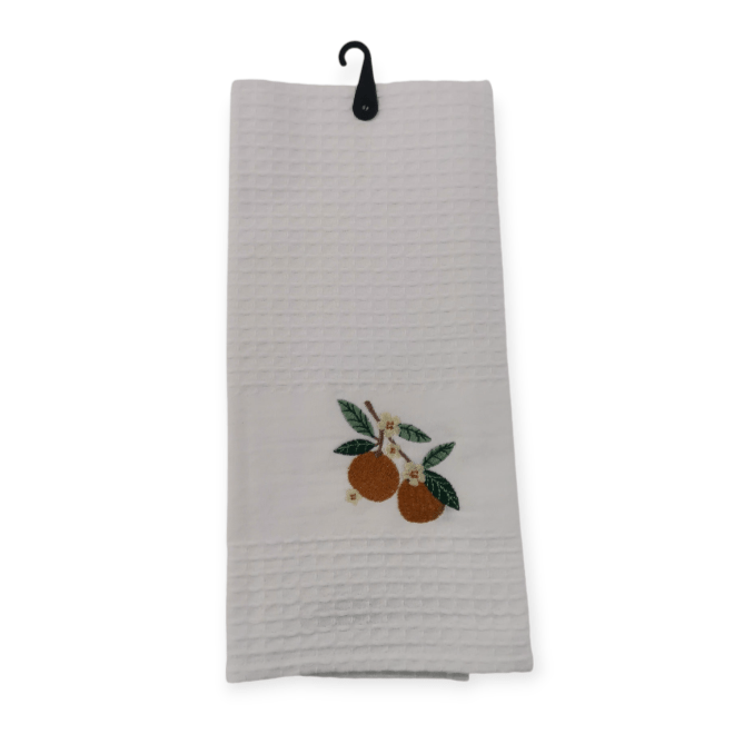 Linen House Dish Cloths Linen House White Orange Orchard Tea Towel 44x65cm
