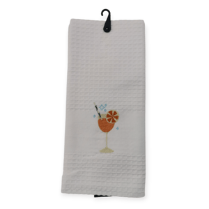Linen House Dish Cloths Linen House White Orenge Spritz Tea Towel 44x65cm