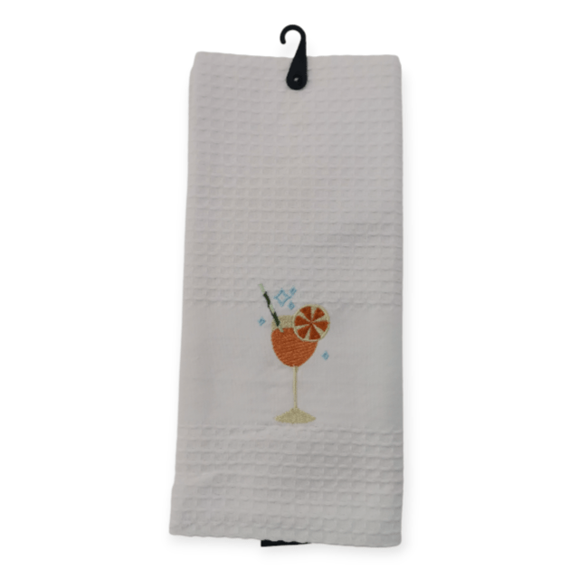 Linen House Dish Cloths Linen House White Orenge Spritz Tea Towel 44x65cm