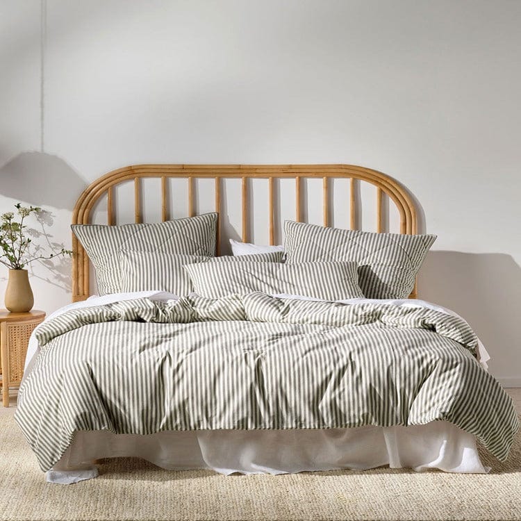 Linen House Duvet Cover Double Linen House Classic Stripe Charcoal Duvet Cover Set (4397745963097)