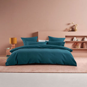 Linen House Duvet Cover Double Linen House Teal Eclipse Duvet Cover Set (7309385531481)