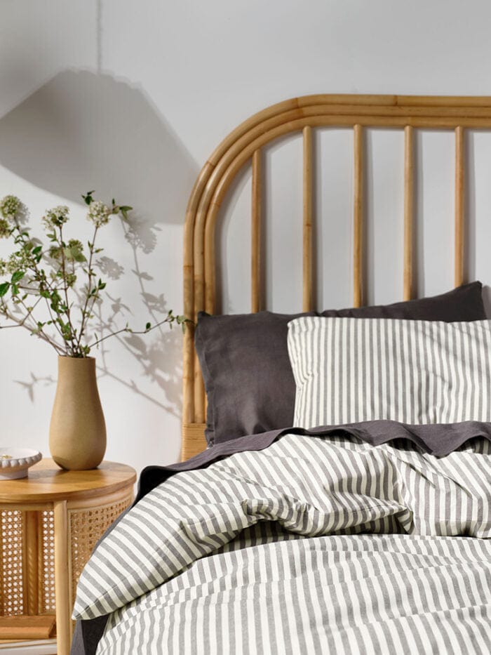 Linen House Duvet Cover Linen House Classic Stripe Charcoal Duvet Cover Set (4397745963097)