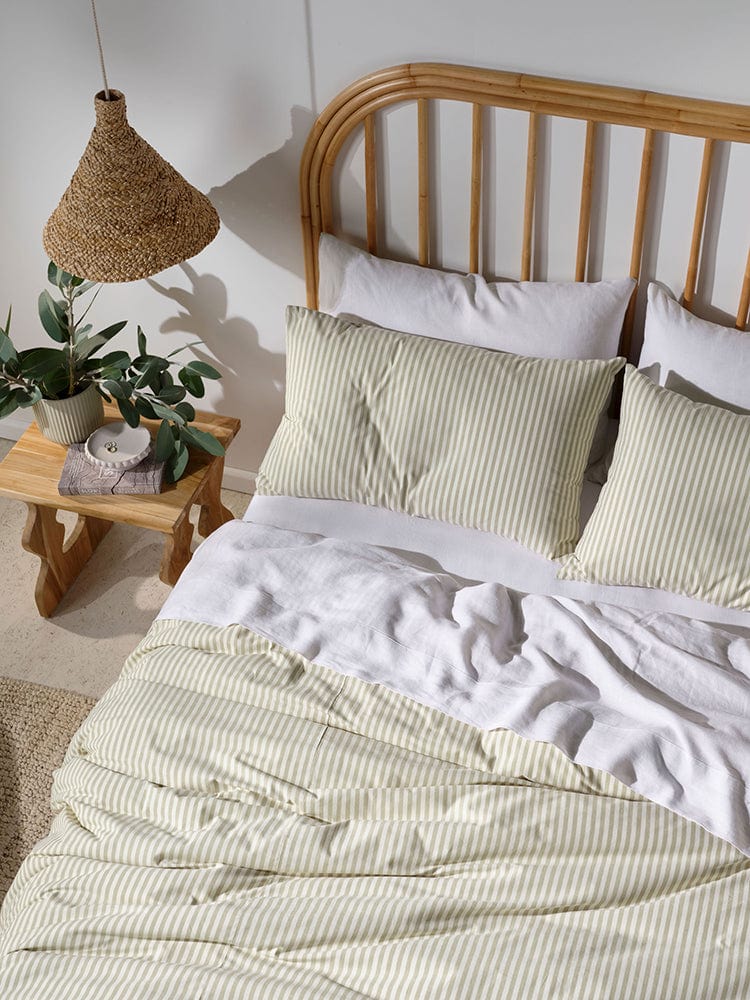 Linen House Duvet Cover Linen House Classic Stripe Pebble Duvet Cover Set (7084112838745)