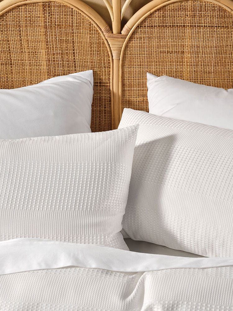 Linen House Duvet Cover Linen House Derry Waffle White Duvet Cover Set