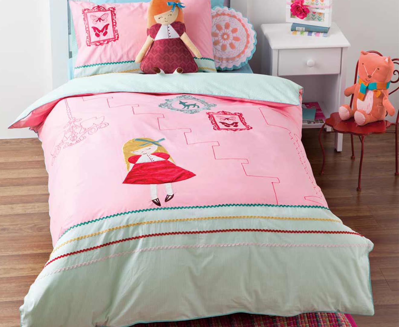 Linen House Duvet Cover Linen House Hiccups Doll House Pink Duvet Cover Set (7292593242201)