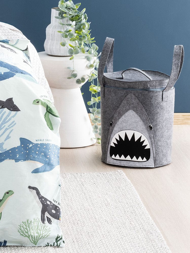 Linen House Duvet Cover Linen House Kids Sammy Shark Storage Basket (7423287066713)