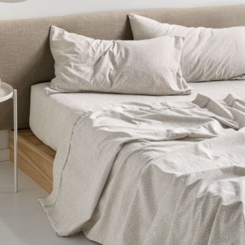 Linen House Duvet Cover Linen House Sally Taupe Flannelette Winter Sheet Set