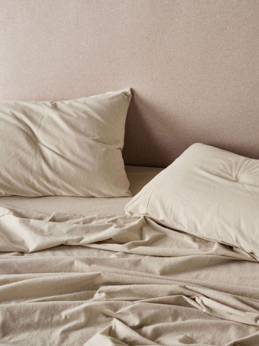 Linen House Duvet Cover Linen House Taupe Flannelette Fitted Sheet Set (7041691811929)
