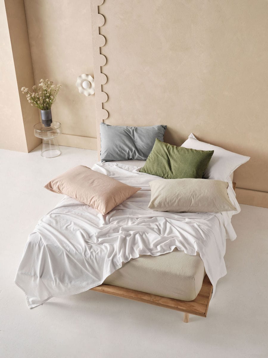 Linen House Duvet Cover Linen House Taupe Flannelette Fitted Sheet Set (7041691811929)
