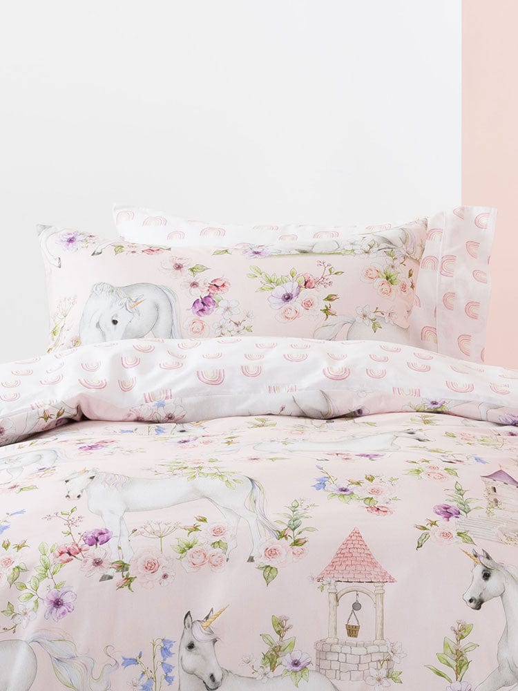Linen House Duvet Cover Linen House Unicorn Blossom Pink Duvet Cover Set (7894762717273)