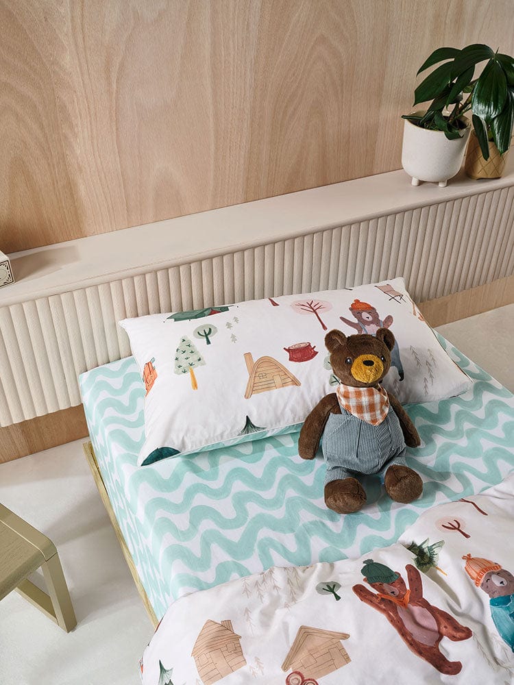 Linen House Duvet Cover Linen House Vanilla Camping Bears Duvet Cover Set