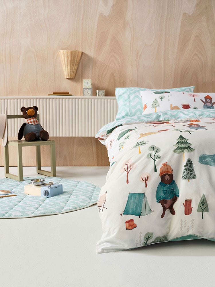 Linen House Duvet Cover Linen House Vanilla Camping Bears Duvet Cover Set