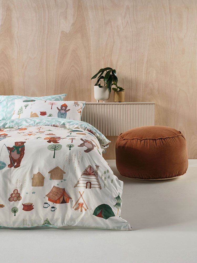 Linen House Duvet Cover Linen House Vanilla Camping Bears Duvet Cover Set