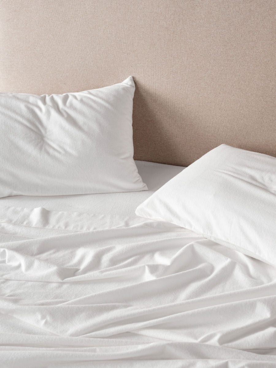 Linen House Duvet Cover Linen House White Flannelette Fitted Sheet Set (7041853554777)