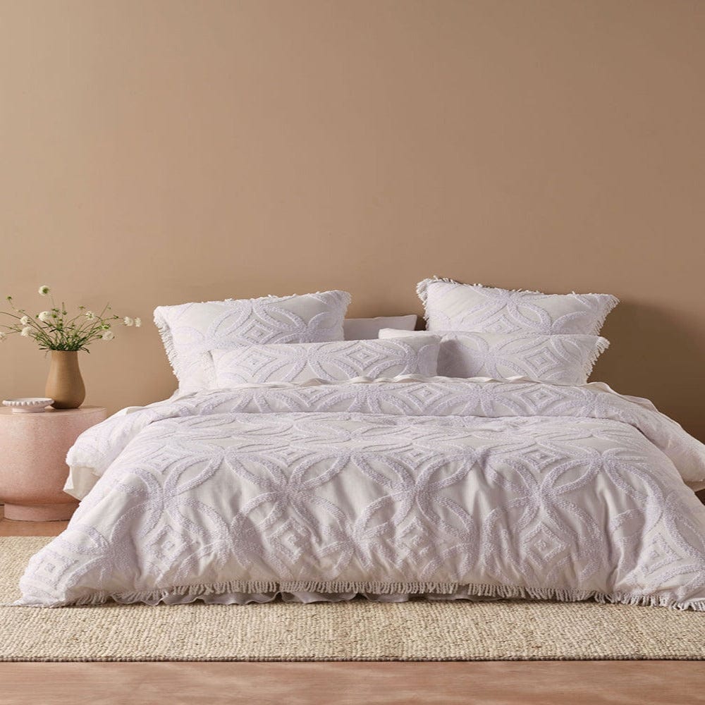 Linen House Duvet Cover Linen House White Nancy Duvet Cover Set (7742344822873)