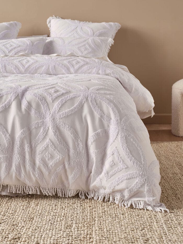 Linen House Duvet Cover Linen House White Nancy Duvet Cover Set (7742344822873)