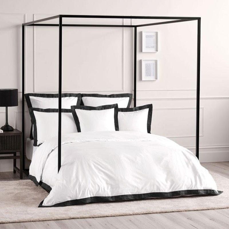 Linen House Duvet Cover Queen Linen House Denyer White-Magnet Duvet Cover Set