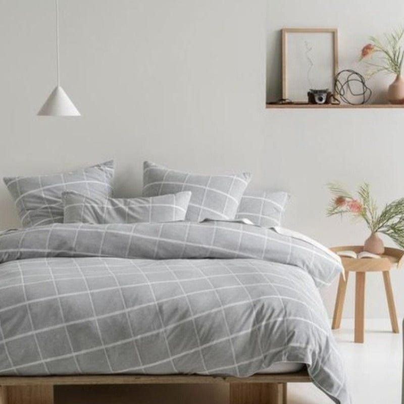 Linen House Duvet Cover Queen Linen House Grey  Leonard Duvet Cover Set