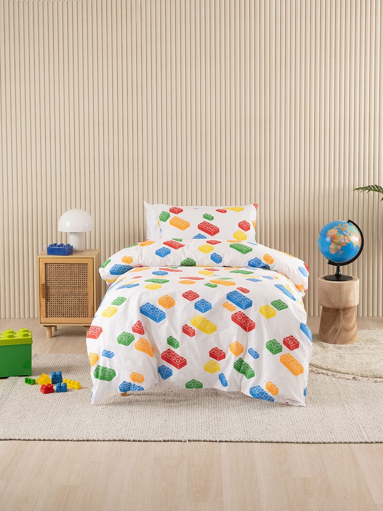 Linen House Duvet Cover Single Linen House Block Party Duvet Cover Set (7738959888473)