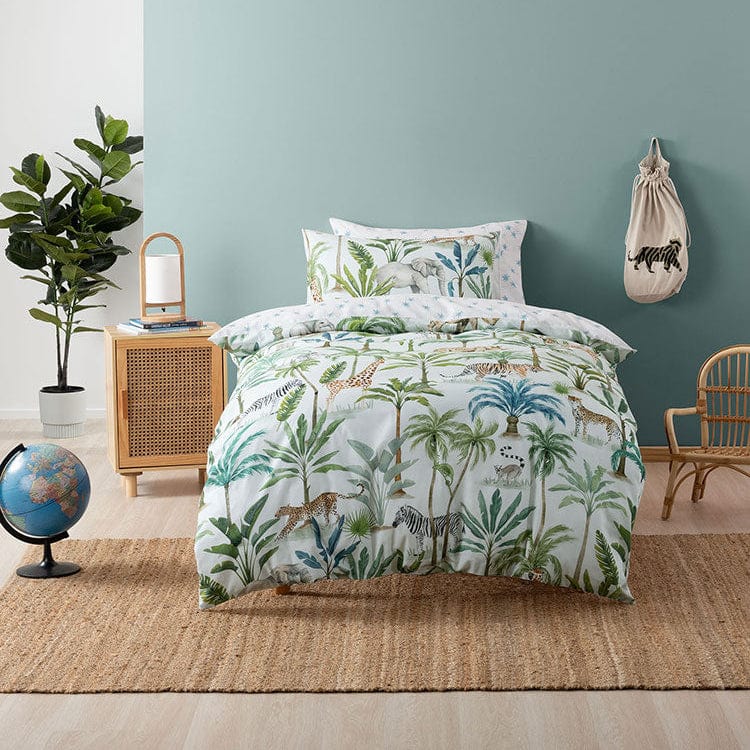 Linen House Duvet Cover Single Linen House Jungle Oasis Duvet Cover Set (7894756819033)