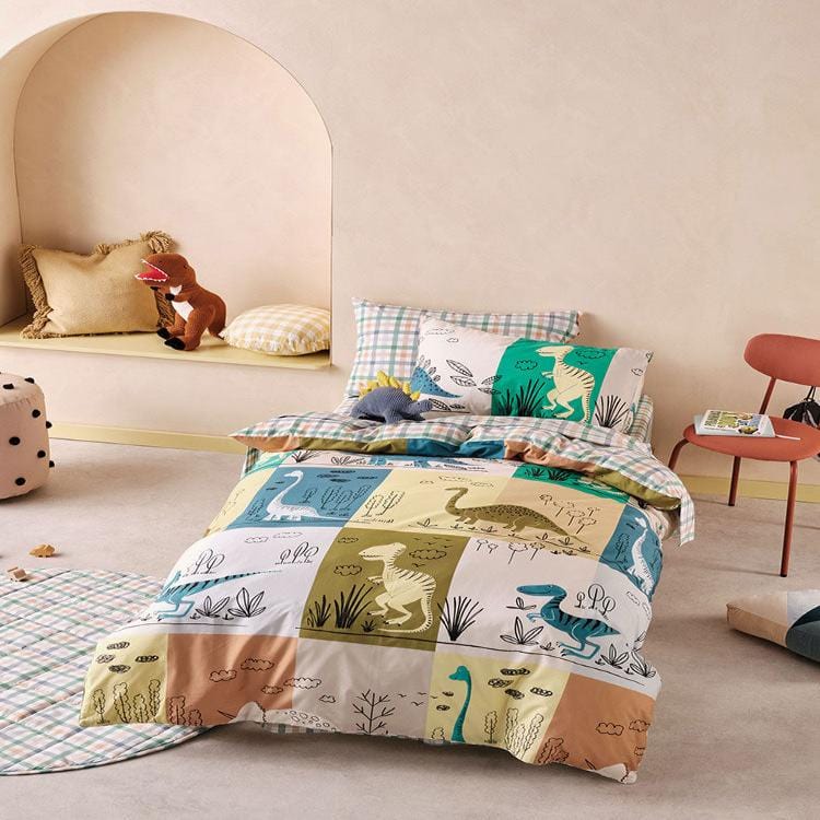 Linen House Duvet Cover Single Linen House Multi Prehistoric Patchwork Duvet Cover Set (7881398354009)