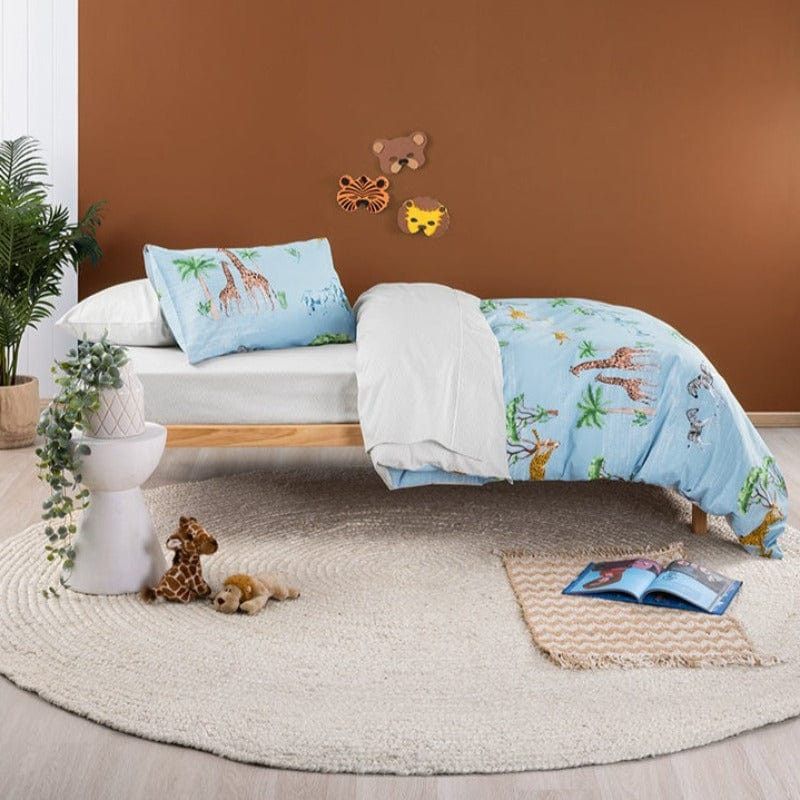 Linen House Duvet Cover Single Linen House Safari Blue Duvet Cover Set